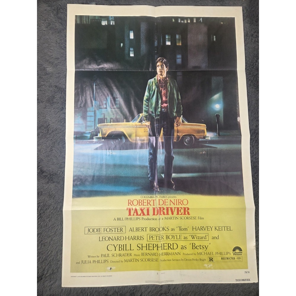 Original 1976 Taxi Driver 27x41 Folded One Sheet Movie Poster Robert De Niro